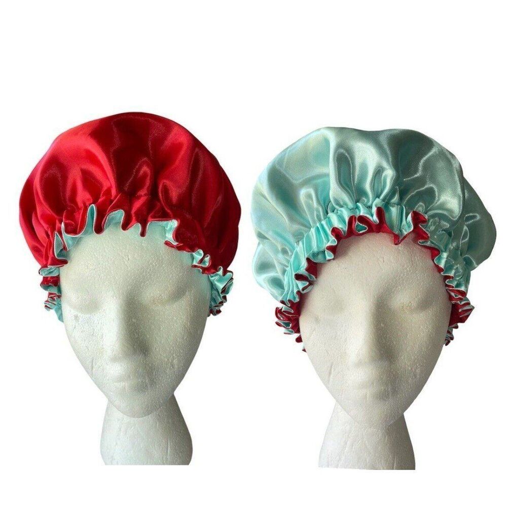 Large Satin bonnet for Curly Hair, Double Layer Reversible Silk Hair Sleep Cap
